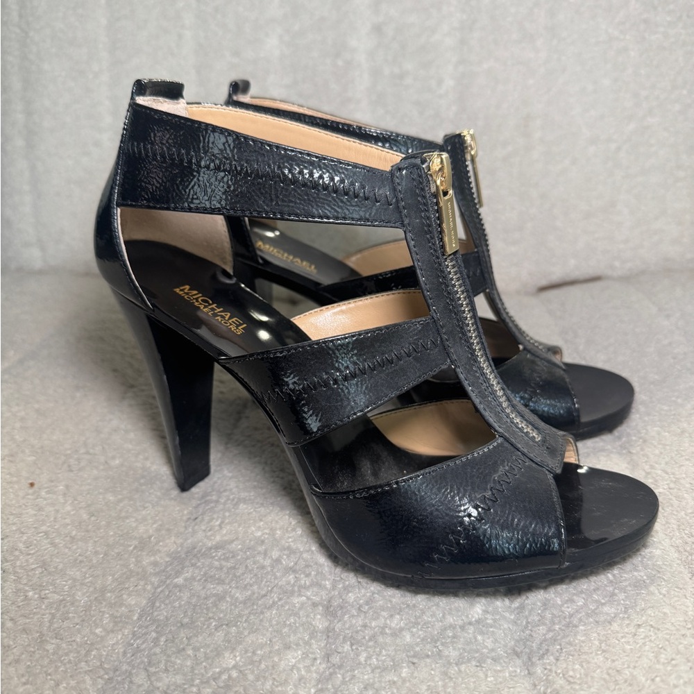 MICHAEL Michael Kors Berkley Black T-Strap Heels (worn once)